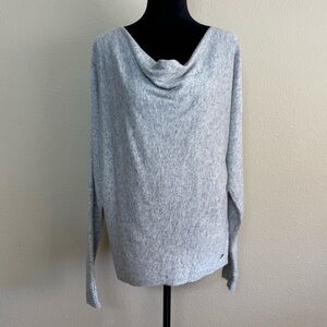 Royal Robbins top women large long sleeve cowl neck wool blend sweater grey